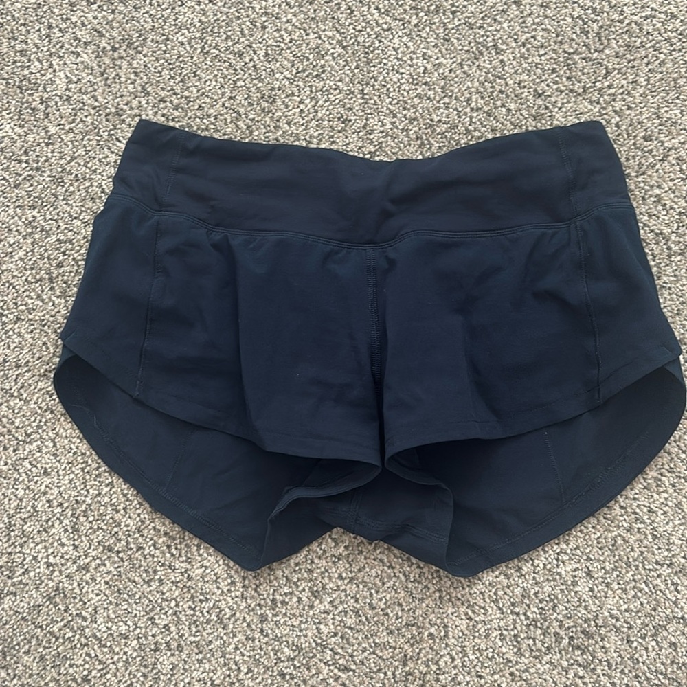 Navy blue lululemon speed up shorts size 2, 2.5 inch